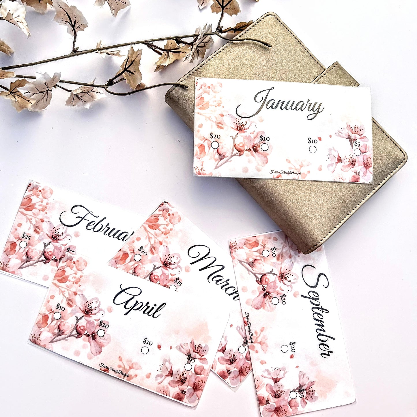 12-Month Cash Envelope Savings Challenge Inserts