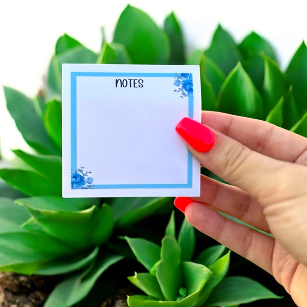 Blue Floral Sticky Notes