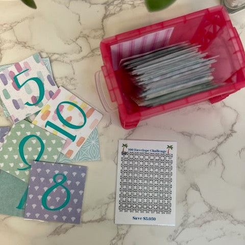 100 Envelope Savings Challenge Box - Fortier Family Budgets