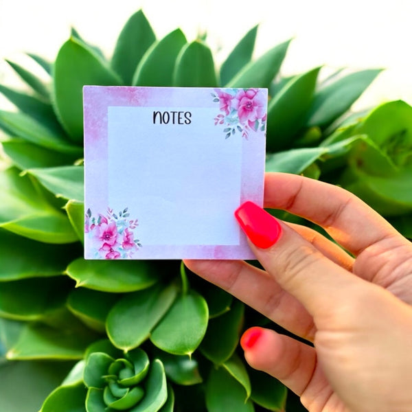 Pink Floral Sticky Notes