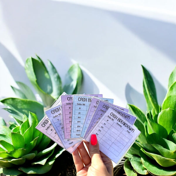 Bank Slip | Glitter Style Cash Breakdown Cards