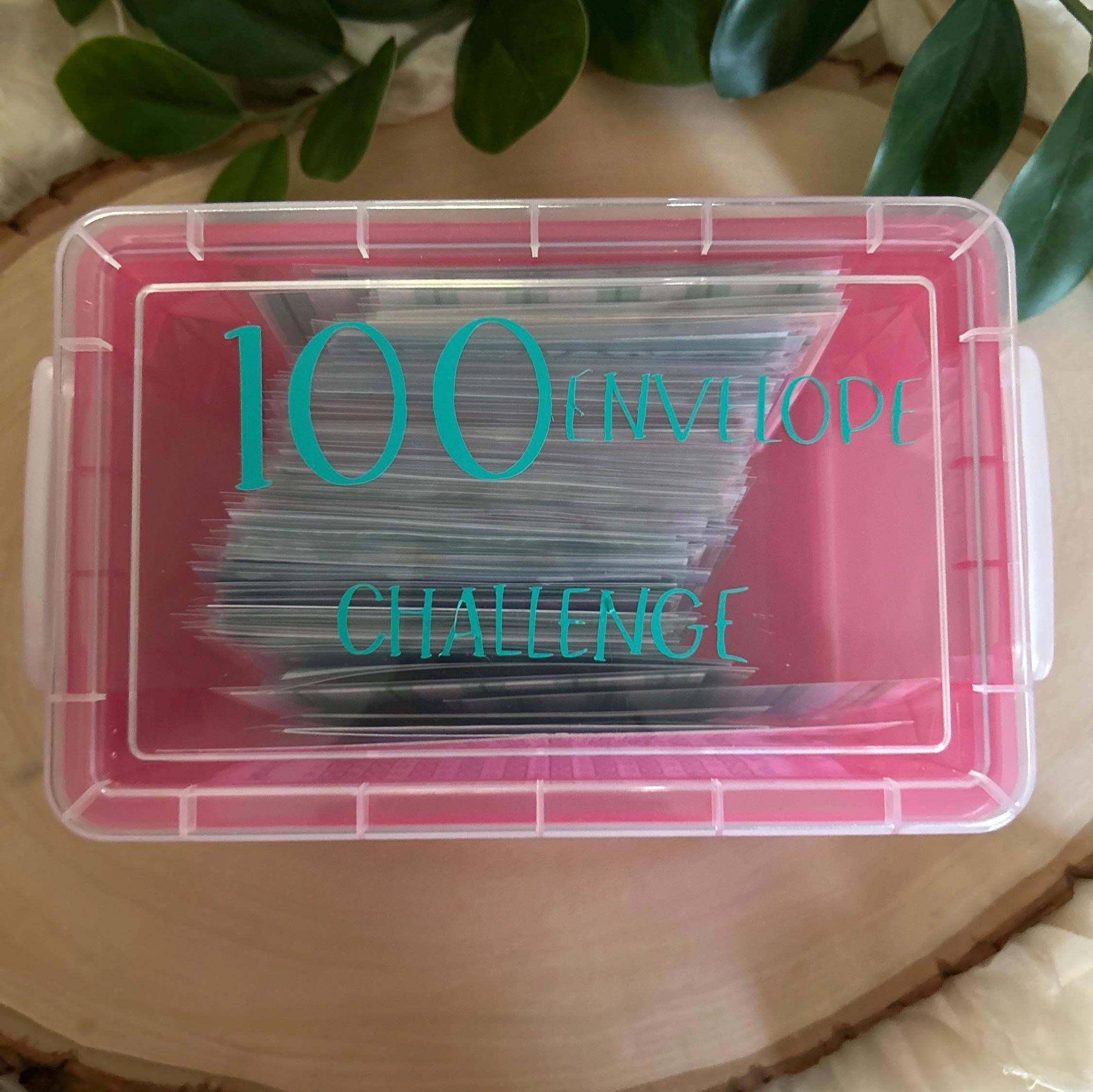 Decorative 100 Envelope Savings Challenge Box featuring neatly organized numbered envelopes in a colorful or minimalist design, ideal for saving money and tracking progress toward financial goals.