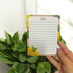 Lemon themed notepad set – lined stationery with yellow citrus design for bullet journals, notes, and gift stationery
