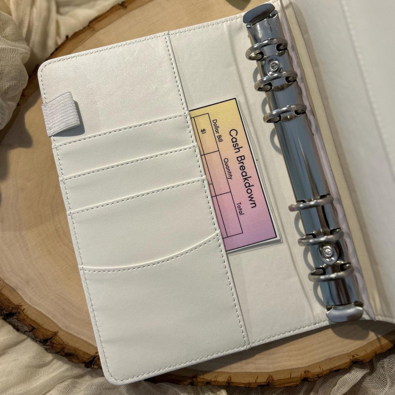 Bank Slips - Minimalist Cash Breakdown Laminated Teller Slip for Budget Binder - Fortier Family Budgets