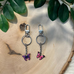 Elegant butterfly keychain and binder charm featuring a delicate butterfly design, perfect for accessorizing planners, budget binders, or keyrings with a touch of nature-inspired beauty.