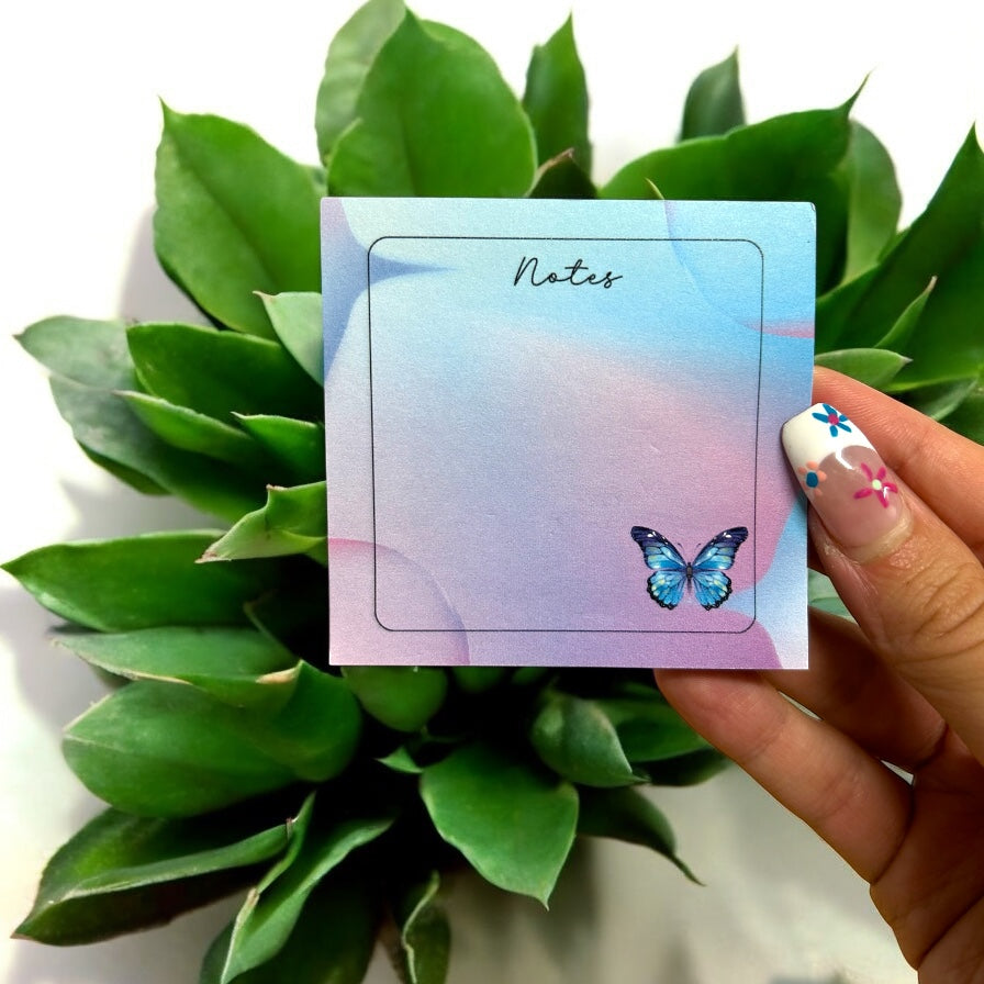 Butterfly Sticky Notes - Whimsical & Aesthetic Sticky Notes-Front view