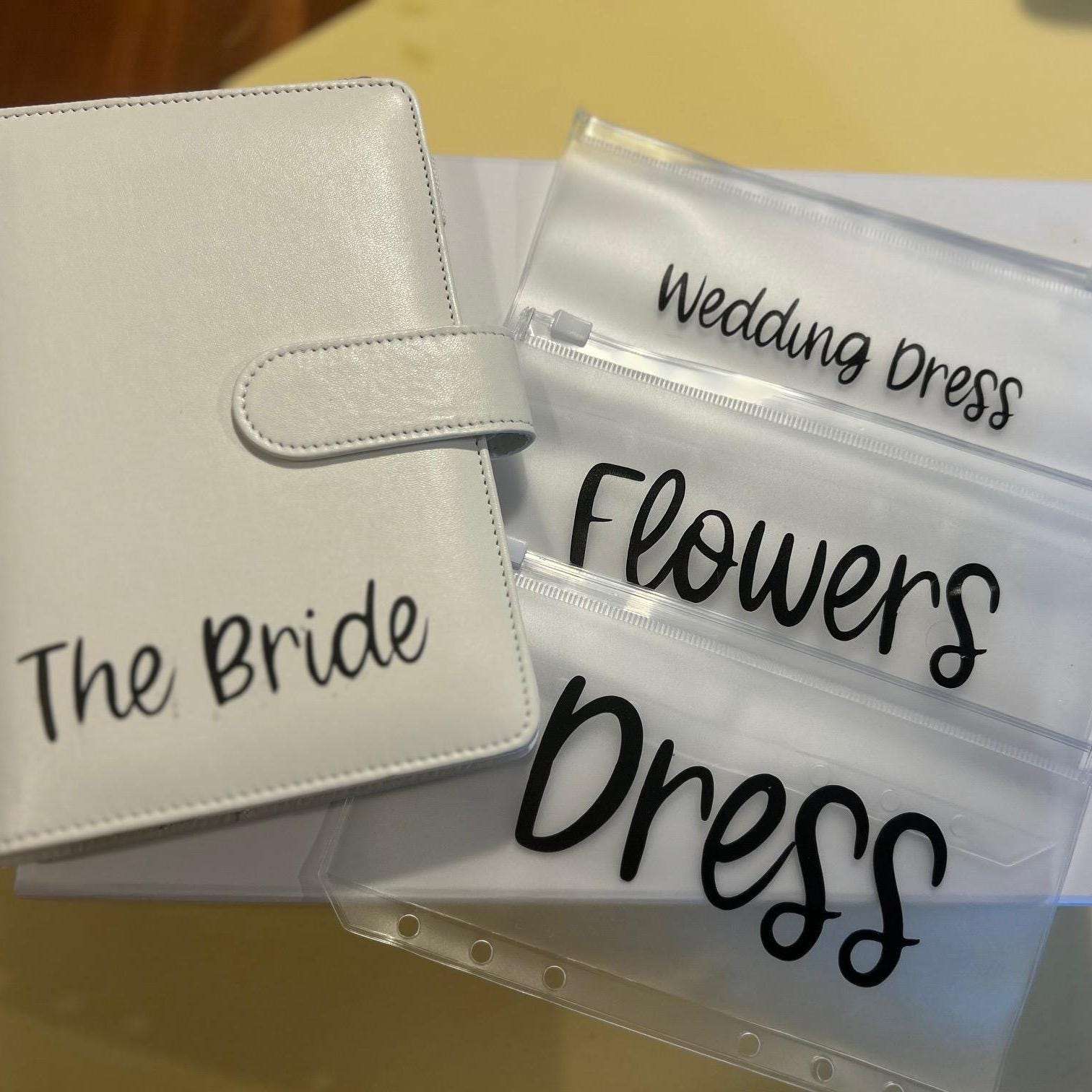 Elegant Couple Gift for Bride and Groom Gift Budget Set featuring a personalized budget binder, and labeled cash envelopes, ideal for couples planning their wedding and managing expenses together.