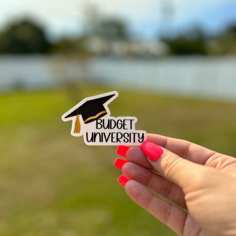 Budget University Sticker for College Journals and Planners | Custom Sticker - Fortier Family Budgets