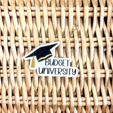 Budget University Sticker – Cute Waterproof Vinyl for College Journals & Planners