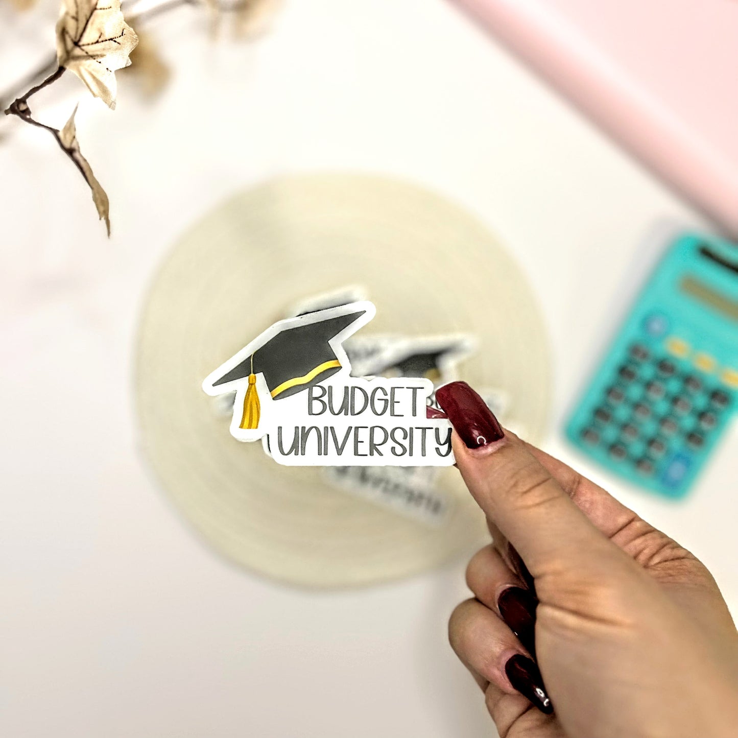 Budget University Sticker – Cute Waterproof Vinyl for College Journals & Planners