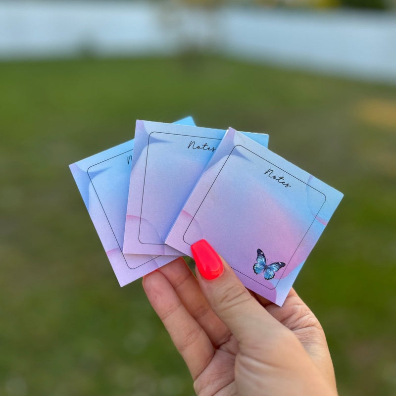 Butterfly Sticky Notes - Whimsical & Aesthetic Sticky Notes - Fortier Family Budgets
