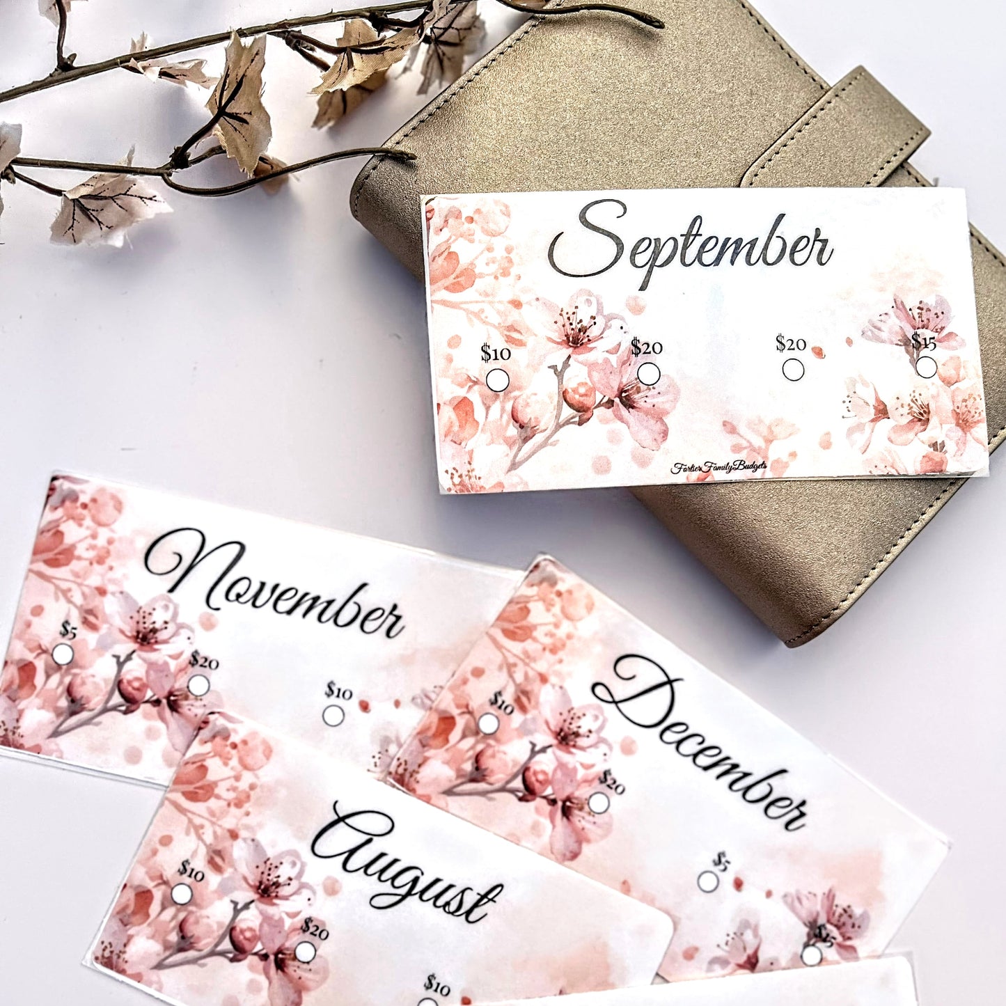 12-Month Cash Envelope Savings Challenge Inserts
