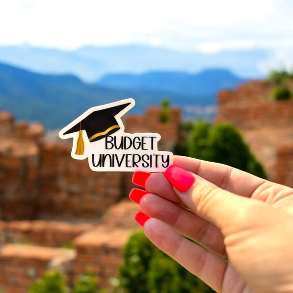 Budget University Sticker for College Journals and Planners | Custom Sticker - Fortier Family Budgets