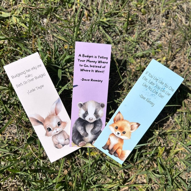 Cute Bookmarks Woodland Animal Theme for Stylish Money Management - Fortier Family Budgets