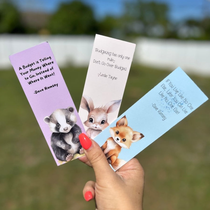 Cute Bookmarks Woodland Animal Theme for Stylish Money Management - Fortier Family Budgets