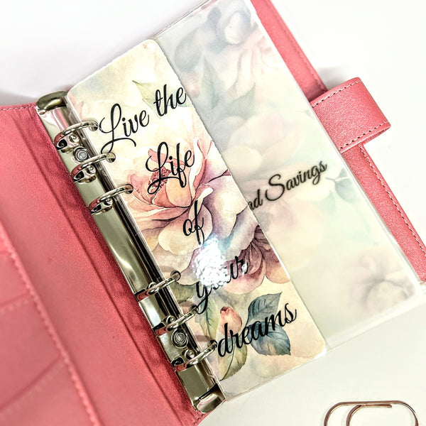 Month Ahead Savings Binder | A6 Binder Cash Envelope System with Trackers