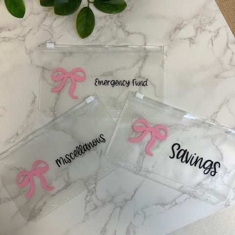 Pink Bow Theme Cash Envelopes for Stylish Budgeting - Fortier Family Budgets