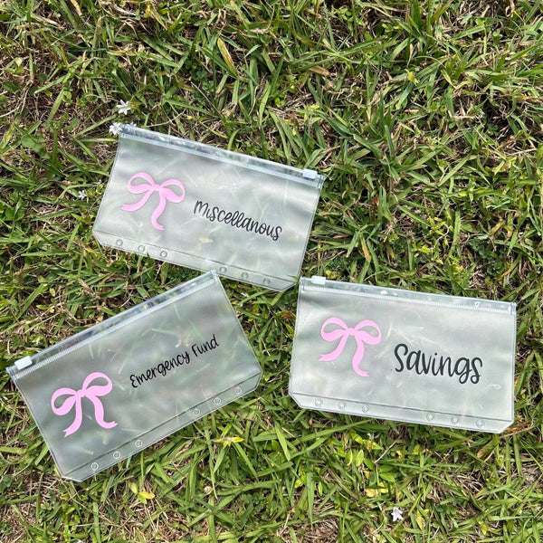 Pink Bow Theme Cash Envelopes for Stylish Budgeting - Fortier Family Budgets