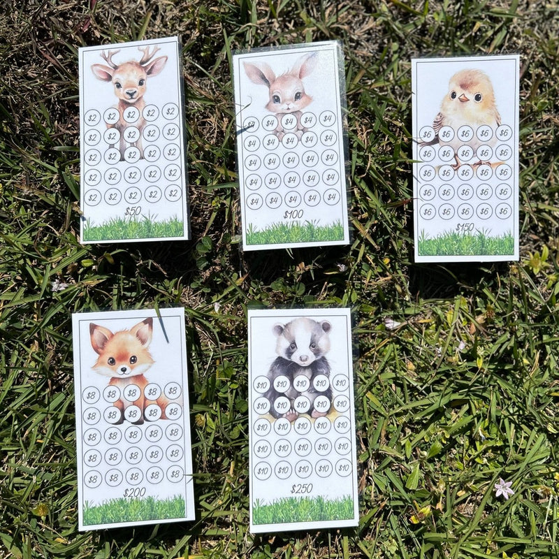 Woodland Animals Theme Savings Trackers - Fortier Family Budgets