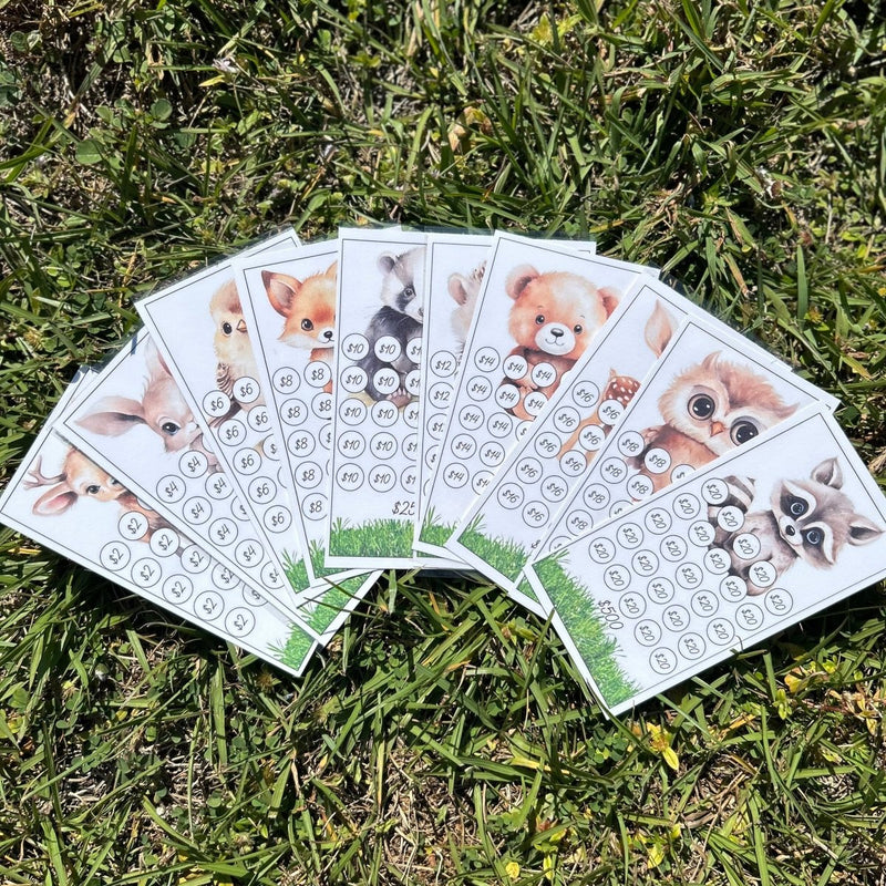 Woodland Animals Theme Savings Trackers - Fortier Family Budgets