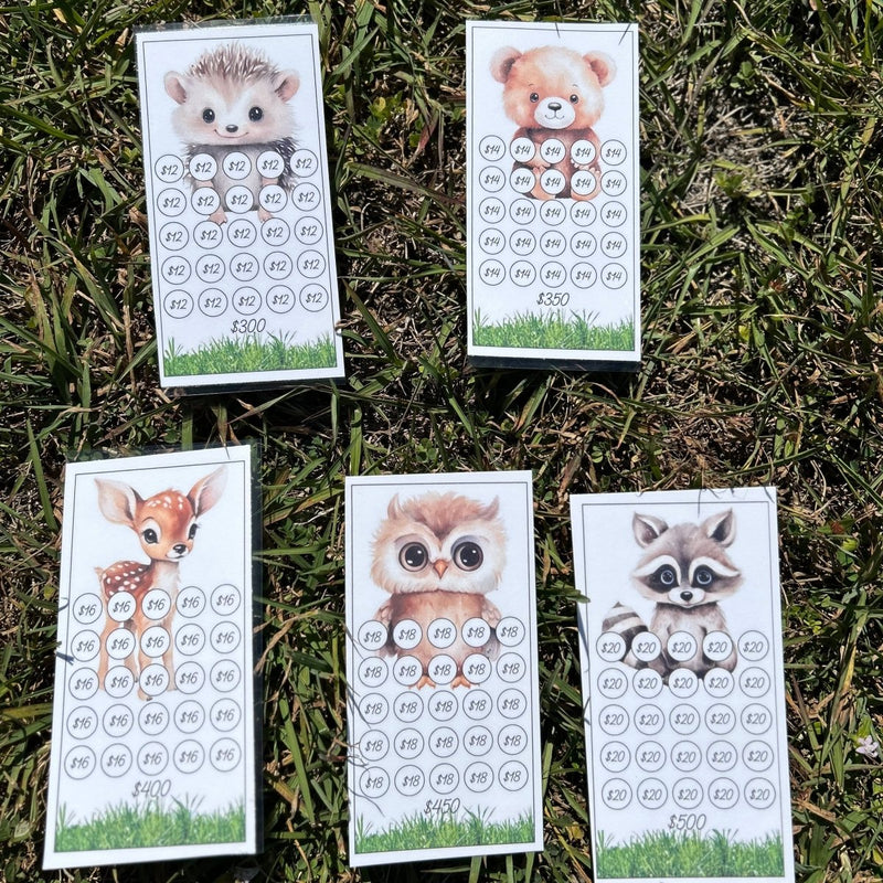 Woodland Animals Theme Savings Trackers - Fortier Family Budgets